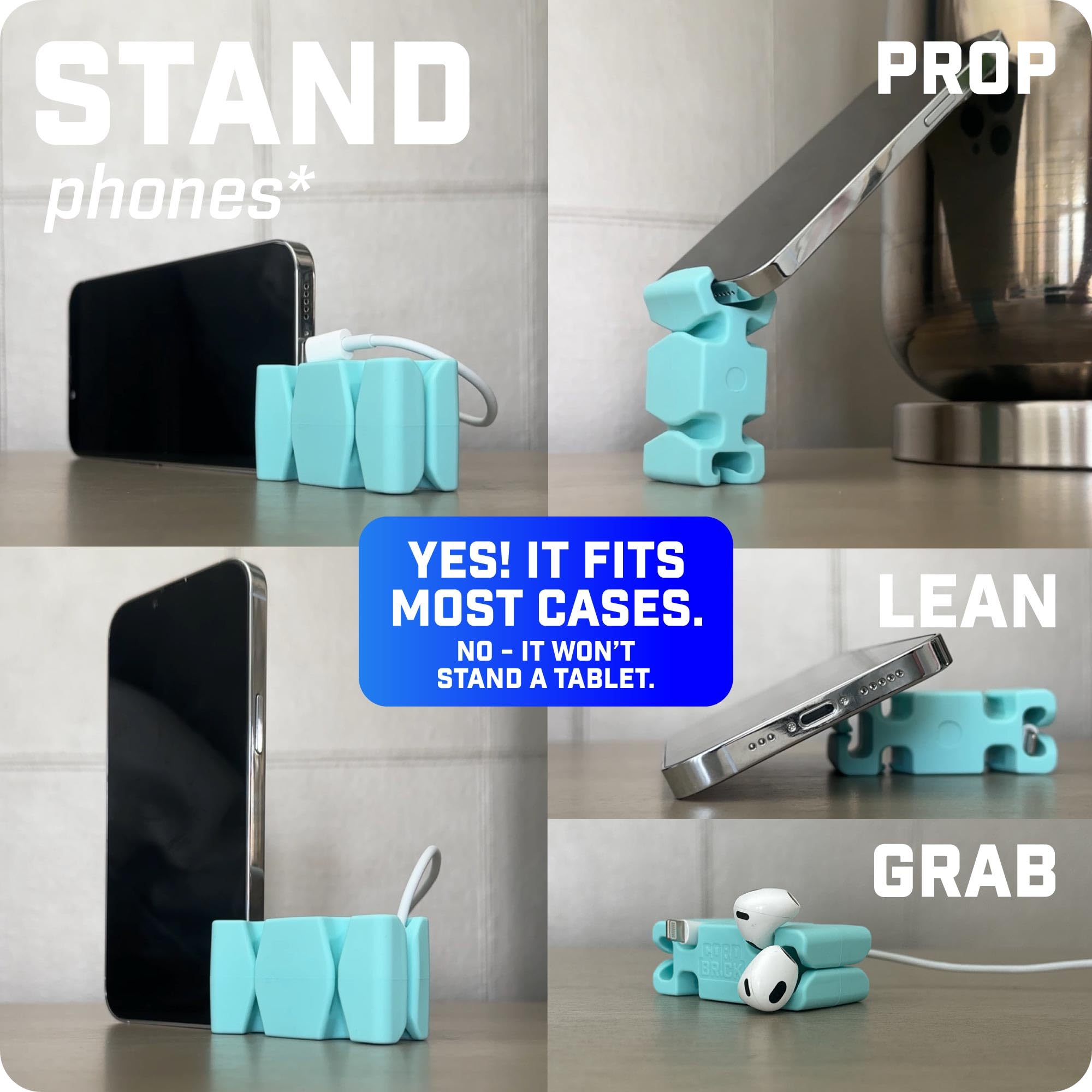 4-Pack Weighted Cord Holder for Nightstand - Phone Charger Cable Organizer for Travel & Home - Multipurpose Gift for Adults (Home, Office, Car Use) - Perfect for Desk, Nightstand, and Travel Accessories
