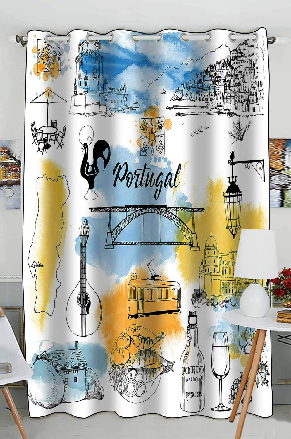 ABPHQTO Blackout Curtains 52x84 Inches - Thermal Insulated Room Darkening Drapes for Bedroom & Kitchen, Noise Reducing Grommet Curtain Panels (1 Piece) - Perfect for Shift Workers, Home Theaters & Light Sleepers