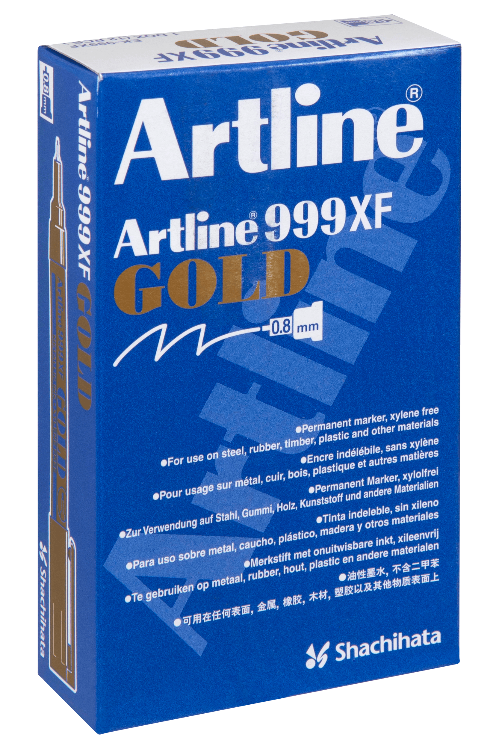Artline 999XF Bullet Tip Metallic Gold Markers - 12 Pack for Scrapbooking, DIY Crafts & Gift Wrapping