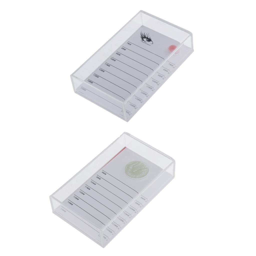 VMS INDIA Acrylic False Eyelash Storage Case Organizer - Lash Glue Holder & Pallet Set with Jade Stone - Perfect for Makeup Artists, Salon Professionals & Beauty Enthusiasts