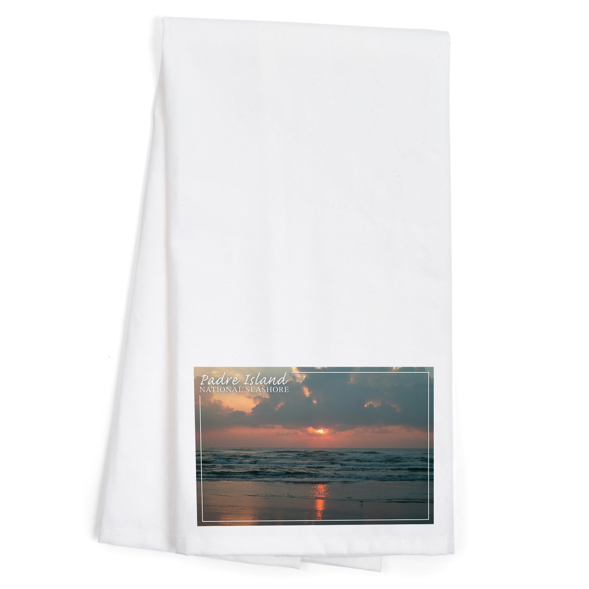 Lantern Press Padre Island National Seashore Dawn Print 100% Cotton Tea Towel - Decorative Kitchen Hand Towel for Home, Dish Drying & Coastal Decor