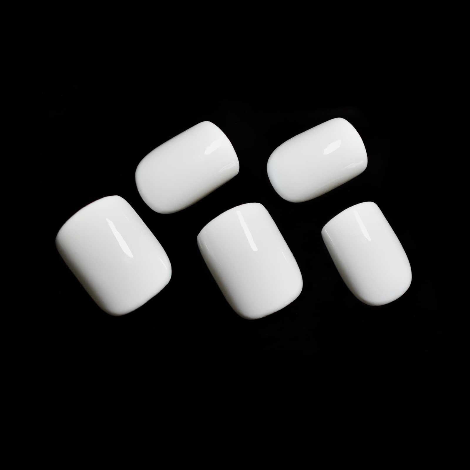 Short Squoval Press On Nails - Glossy Pure White False Nails for Women | Manicure Fake Nails with Nail Art Tips | Perfect Gift for Girls & Women | Great for Parties, Weddings & Everyday Wear