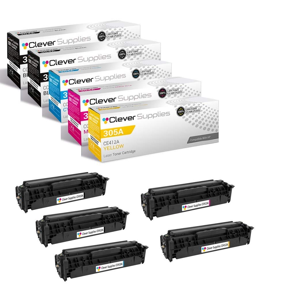 HP PRO 400 M475 CE410A CE411A CE412A CE413A Compatible Toner Cartridge Replacement - 5 Color Set for HP 305A M451DW M451NW M351A Printers | Office & Home Printing Solutions