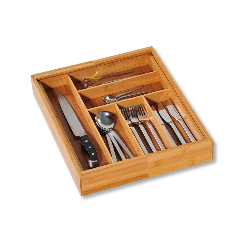 Expandable Cutlery Organizer Box - 3-Tier Kitchen Utensil Storage for Drawer or Countertop - Perfect for Spoons, Forks, Knives & Cooking Tools - Space Saving Solution for Small Kitchens