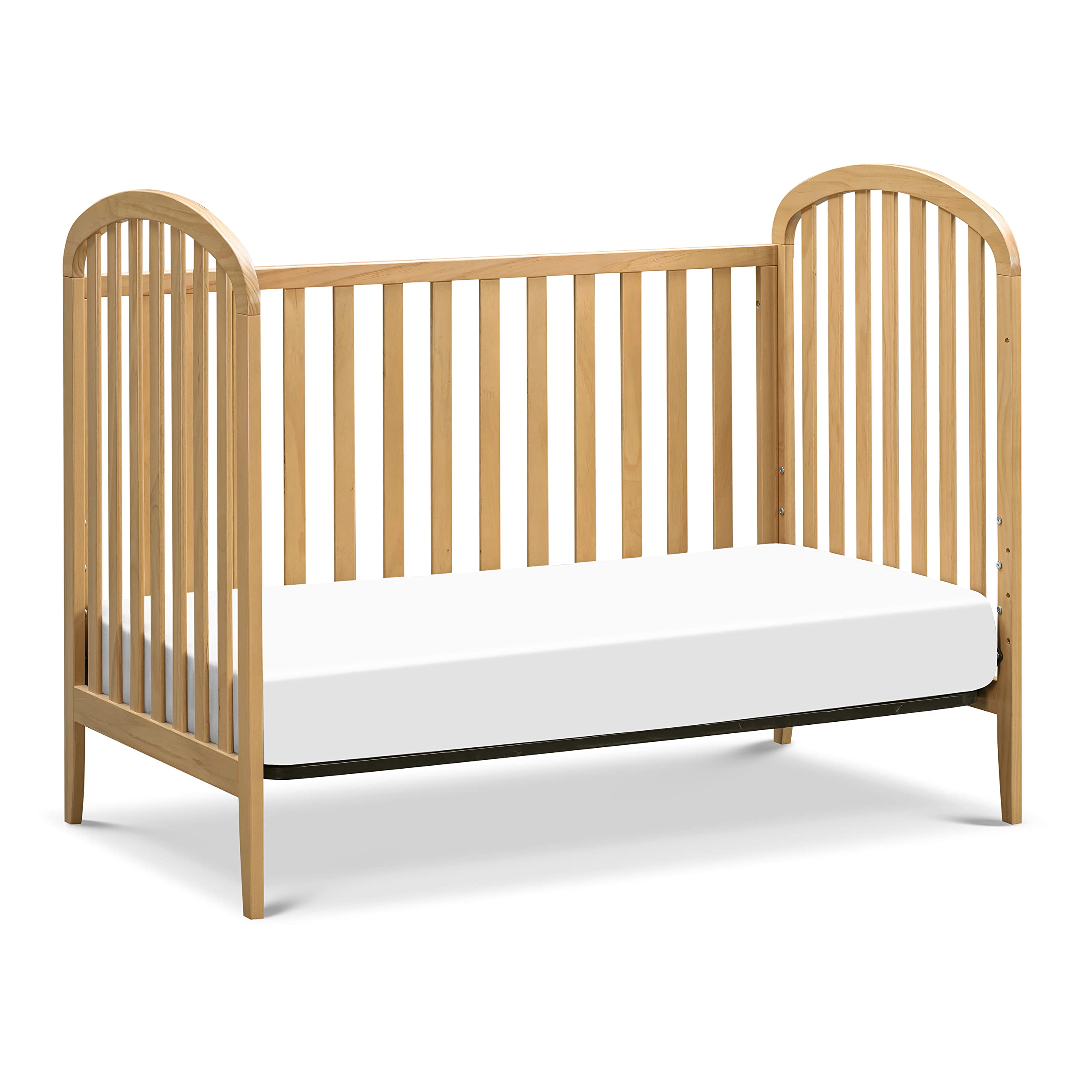 DaVinci Beau 3-in-1 Convertible Baby Crib - GREENGUARD Gold Certified, Converts to Toddler Bed & Daybed - Adjustable Height Wooden Crib in Honey Finish - Perfect for Nursery, Bedroom Transition & Space-Saving Baby Furniture