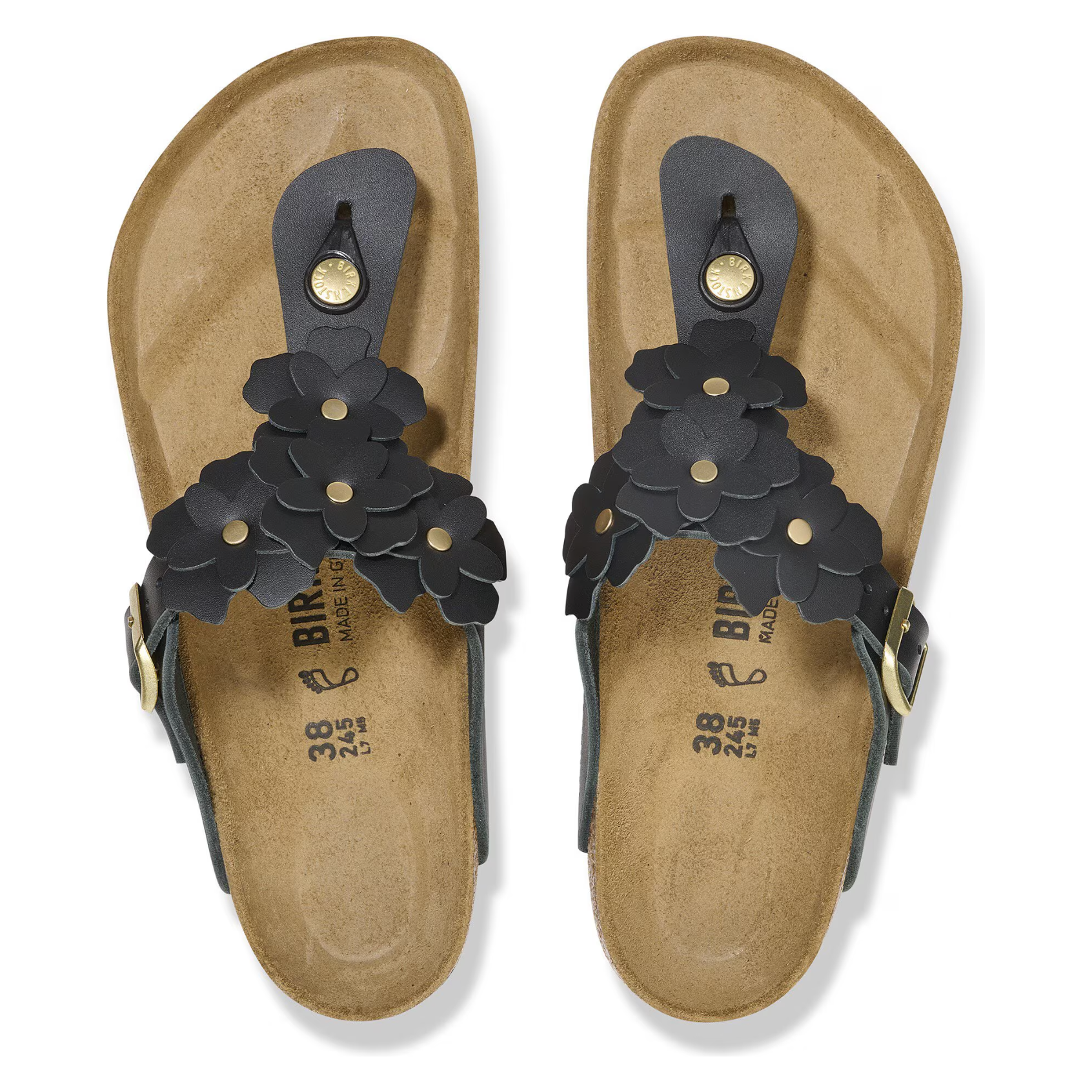 Birkenstock Women's Gizeh Flower Leather Sandals - Comfortable & Stylish Summer Footwear for Beach, Pool & Casual Outings