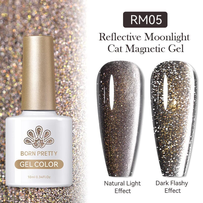 Reflective Moonlight Cat Magnetic Gel - 10ml Nail Polish for Night Glow & UV Protection - Perfect for Parties, Halloween & Nail Art Designs