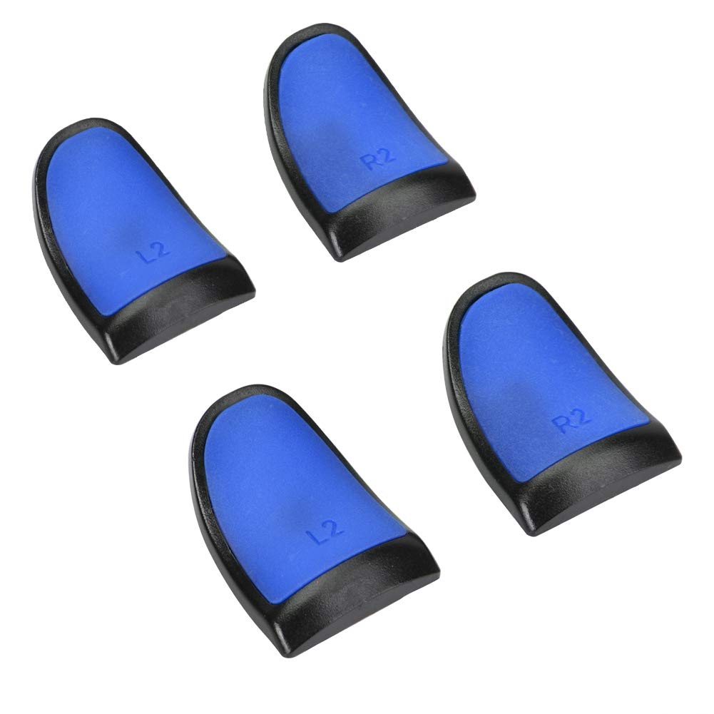 Cuifati L2 R2 Trigger Extensions for PS4 Controller - Soft Touch Grip Enhancers with Anti-Slip Design | Game Improvement Adjusters for PS4 Pro/PS4 Slim | Durable Blue Gaming Accessories for Enhanced Playstation 4 Experience - Perfect for FPS, Racing & Action Games
