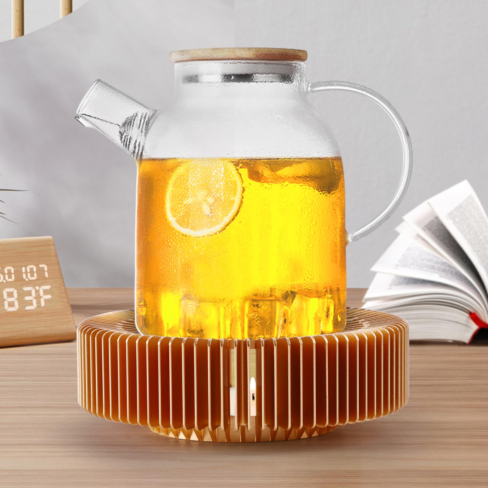 Rose Gold Tea Pot Warmer - Aluminum Alloy Electric Tea Warmer Base for Coffee, Tea & Milk - Perfect for Home, Office & Gifts - Keep Beverages Warm While Working or Relaxing