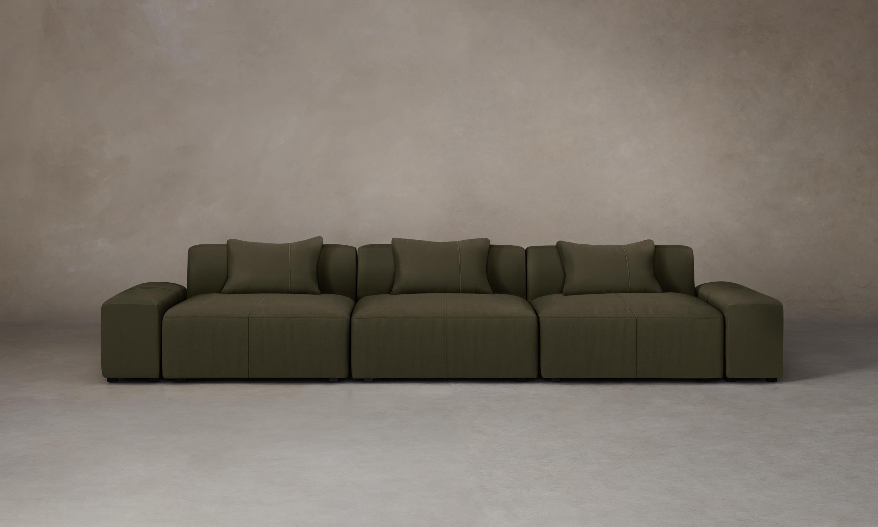 Breuer Modular Sectional Sofa - Genuine Pebbled Leather in Truffle Brown - Perfect for Living Room, Lounge & Home Theater