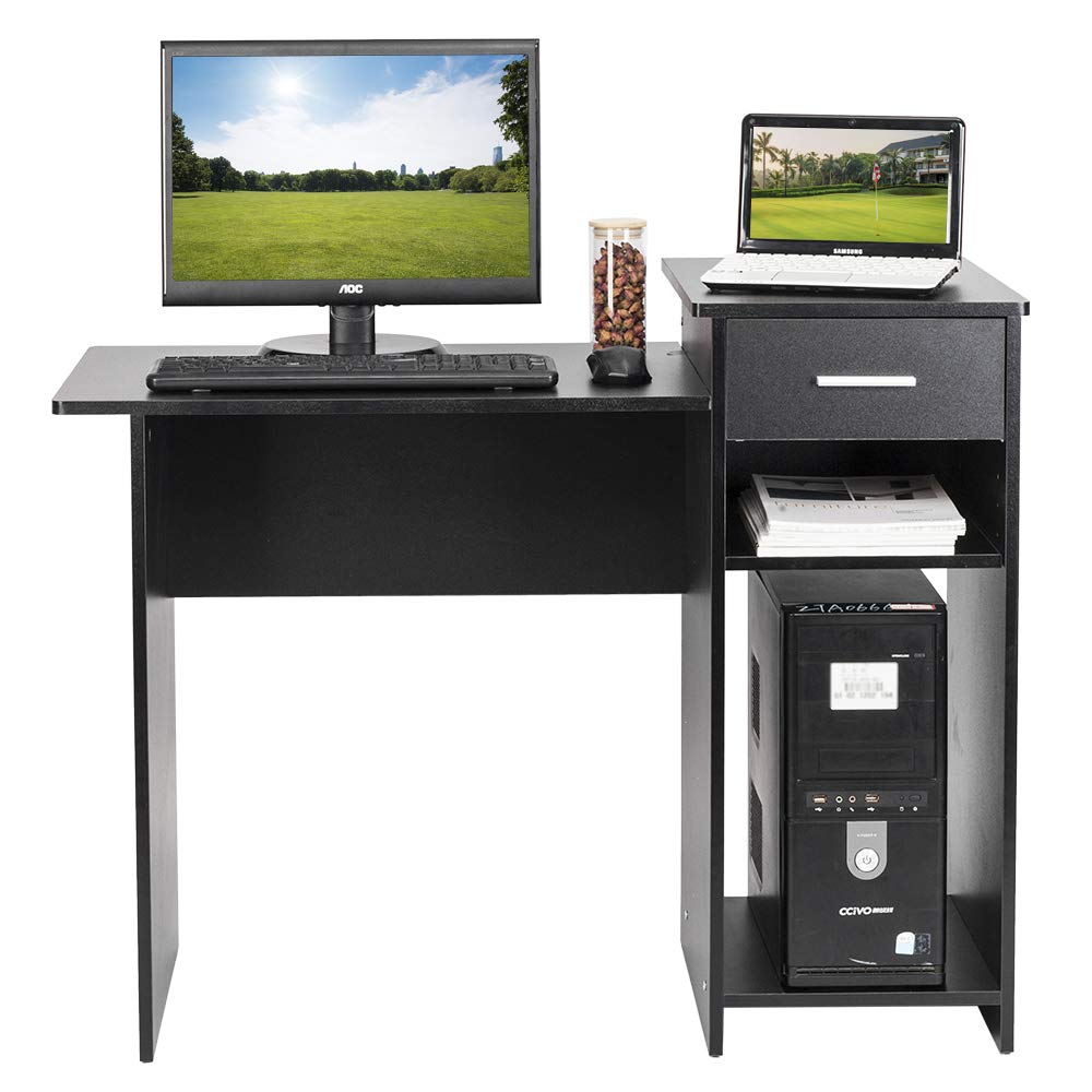 Ergonomic Computer Desk with Storage Drawers - Home Office & Study Writing Desk for PC, Laptop - Perfect for Small Spaces & Remote Work