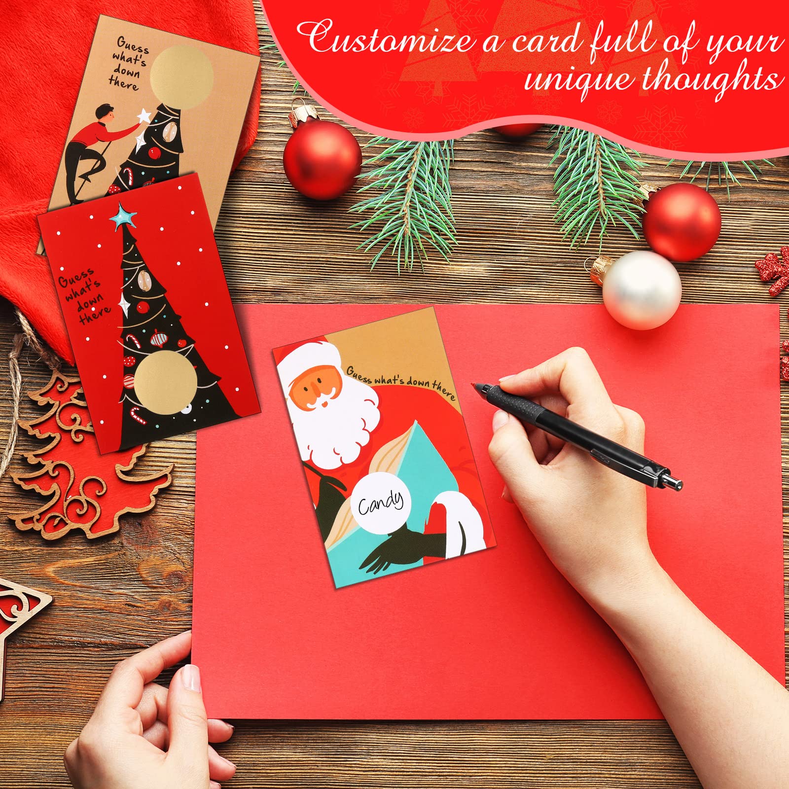 270-Piece Christmas Scratch Off Cards Set - 120 DIY Holiday Present Cards & 150 Scratch Off Stickers - Xmas Party Games, Lottery Cards & Festive Activities for Family Gatherings, Office Parties & Classroom Fun
