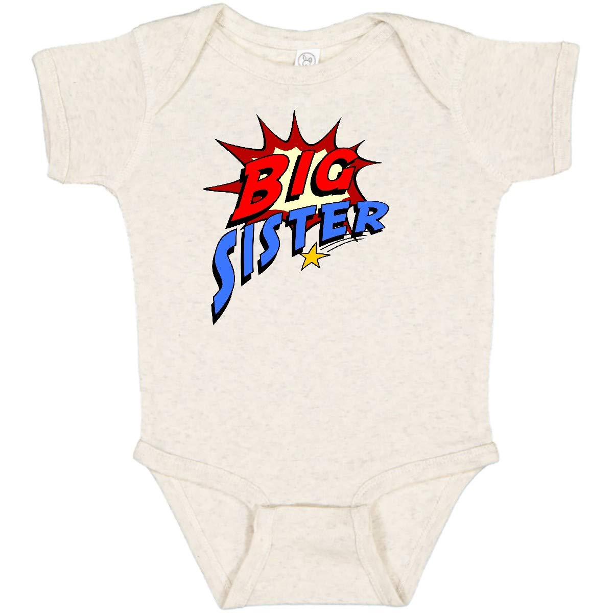 Inktastic Big Sister Superhero Baby Bodysuit - Cute Superhero Outfit for Toddler Girls & Boys - Perfect for Sibling Announcement, Newborn Photoshoot & Birthday Gifts