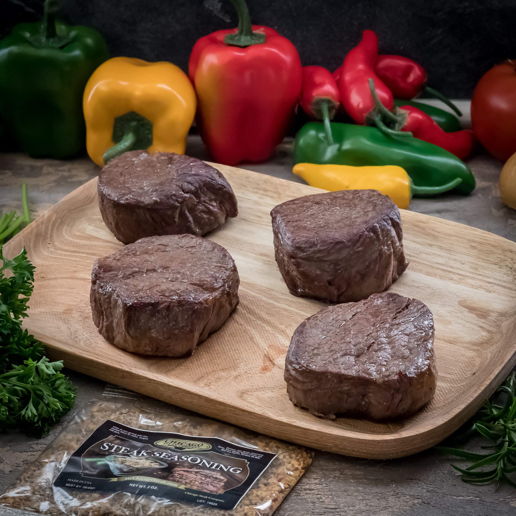 Premium Wet-Aged Filet Mignon Steak Gift Box - 4 (6 oz) USDA Prime Beef Filets with Steak Seasoning | Perfect for Grilling, Special Occasions & Gourmet Home Cooking | Chicago Steak Company Butcher's Choice