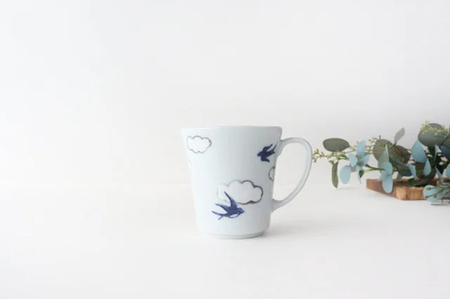 Arita Yaki Japanese Ceramic Tea & Coffee Mug Cup with Swallow Design - Perfect for Home, Office, and Gift Giving