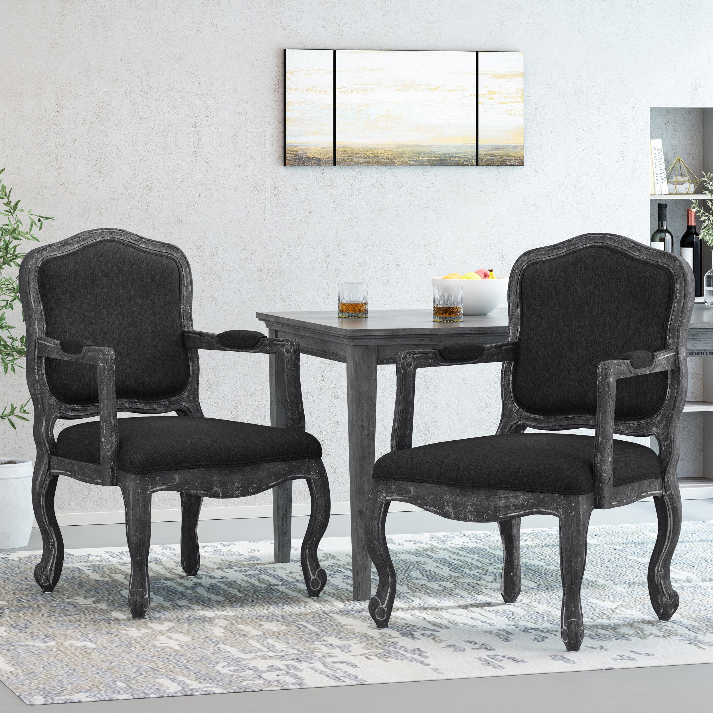 Premium Wooden Dining Arm Chairs (Set of 2) - Modern Kitchen & Dining Room Furniture for Home Decor & Entertaining