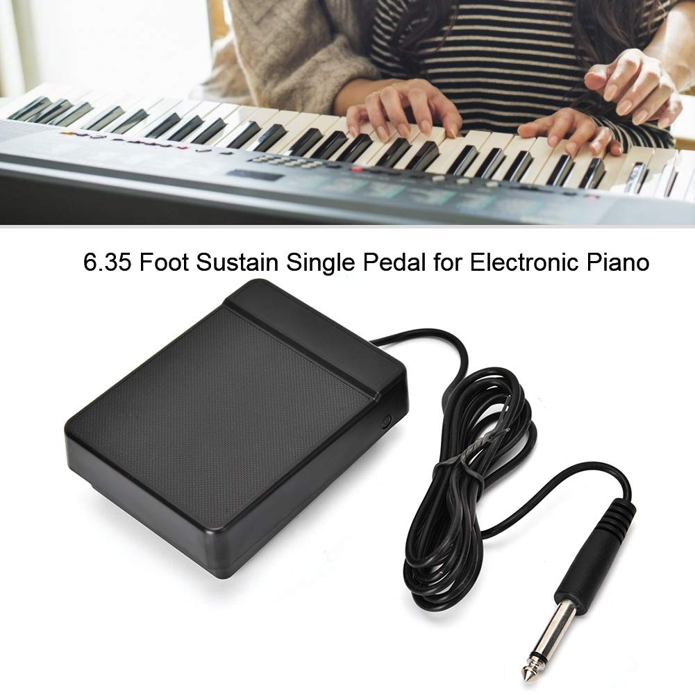 Premium Sustain Pedal for Electric Piano - 6.35mm Keyboard Pedal with Non-Slip Base | Perfect for Home Studio, Live Performances & Music Practice