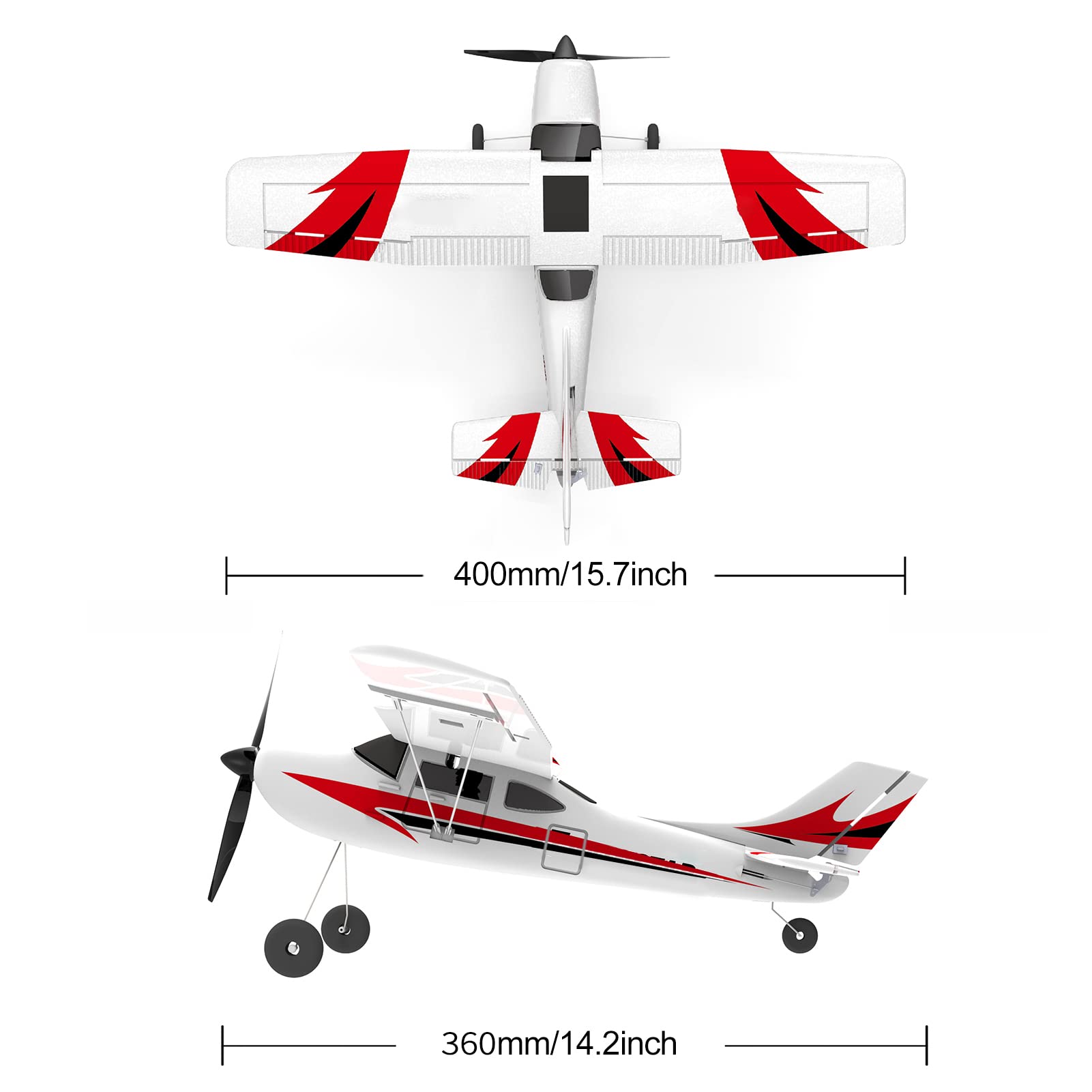 GoolRC 2.4GHz 4CH Remote Control Airplane with 6-Axis Gyro - Ready to Fly RC Plane for Adults & Kids - Includes 3 Batteries - Perfect for Outdoor Play, Birthday Gifts & Hobby Flying