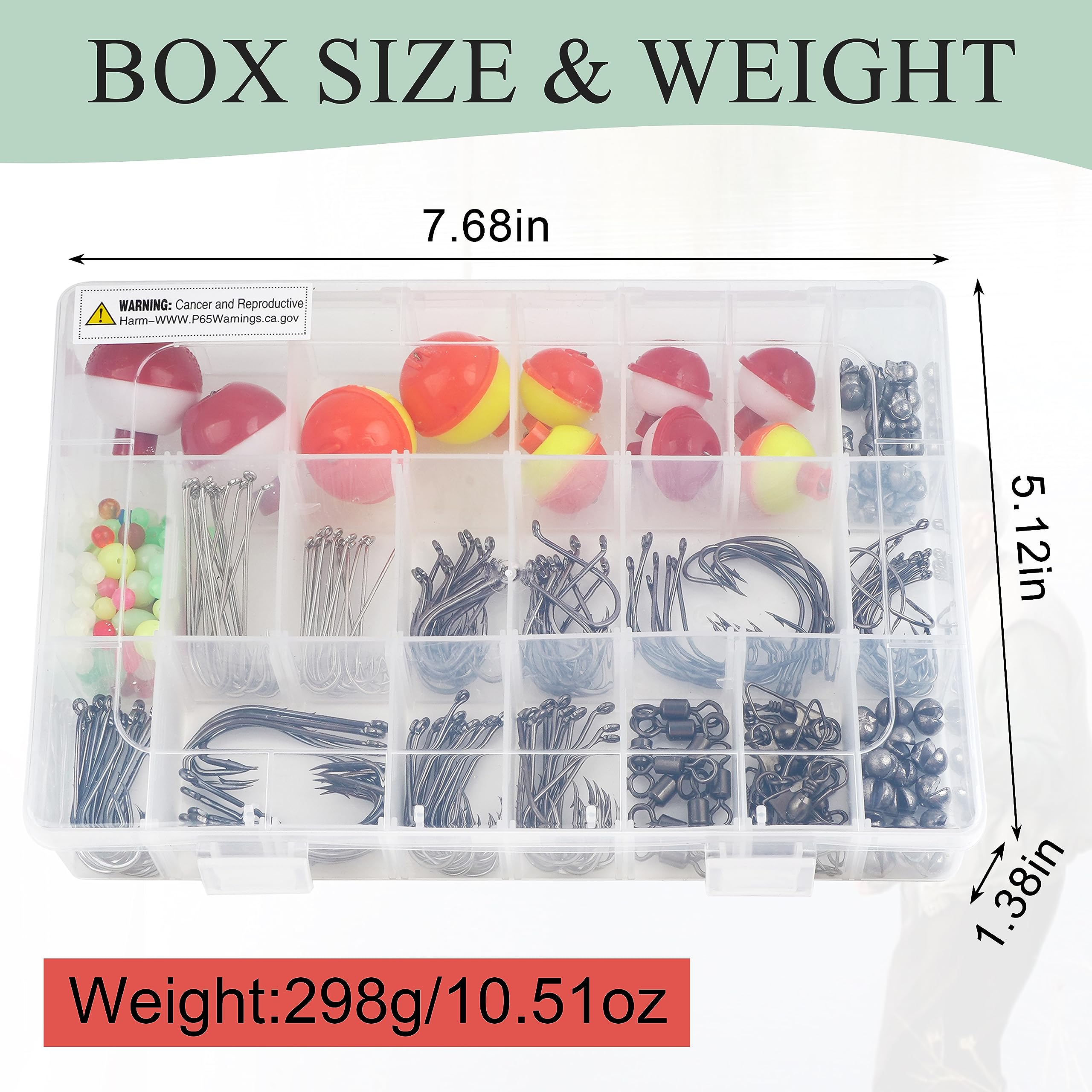 250pcs Fishing Tackle Kit with Octopus Circle Hooks, Baitholder Hooks & Bobbers - Complete Starter Set for Panfish, Catfish & Freshwater Fishing - Perfect for Beginners and Outdoor Enthusiasts