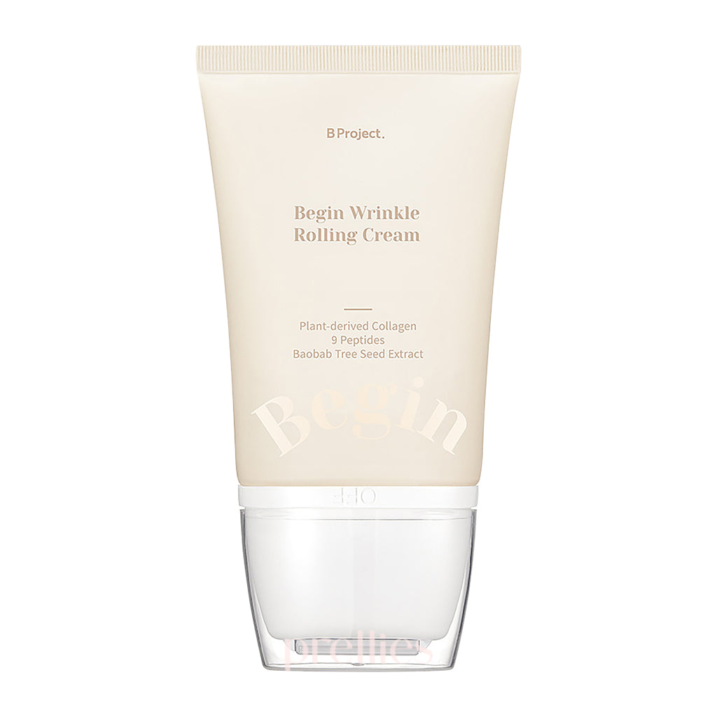 B Project Begin Wrinkle Rolling Cream 100ml - Anti-Aging Face Moisturizer for Fine Lines & Wrinkles - Perfect for Daily Skincare Routine & Nighttime Use