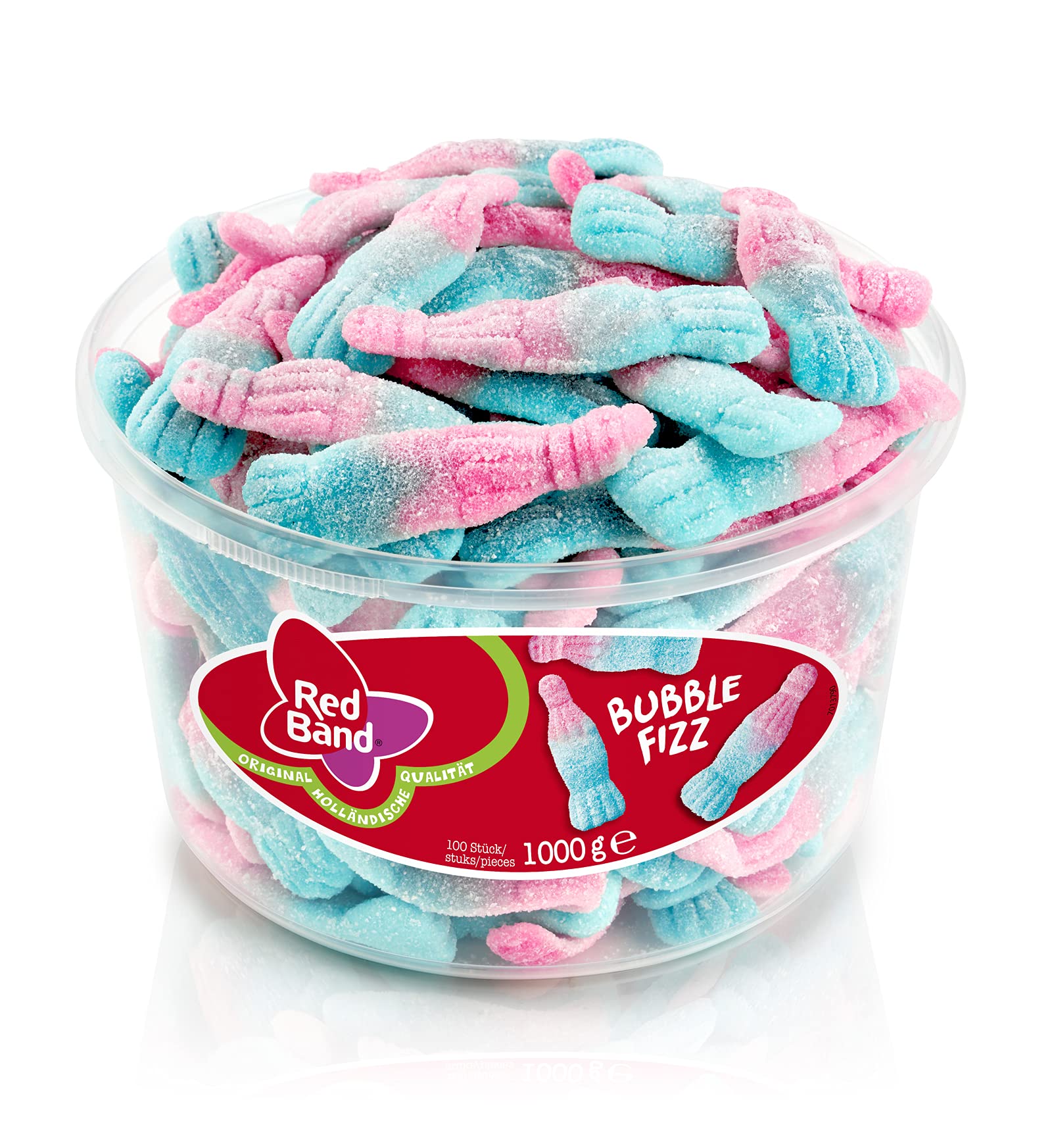 Red Band Bubble Fizz Candy - 100 Pieces | Assorted Fruit Flavors | Perfect for Parties, Movie Nights & Office Snacks