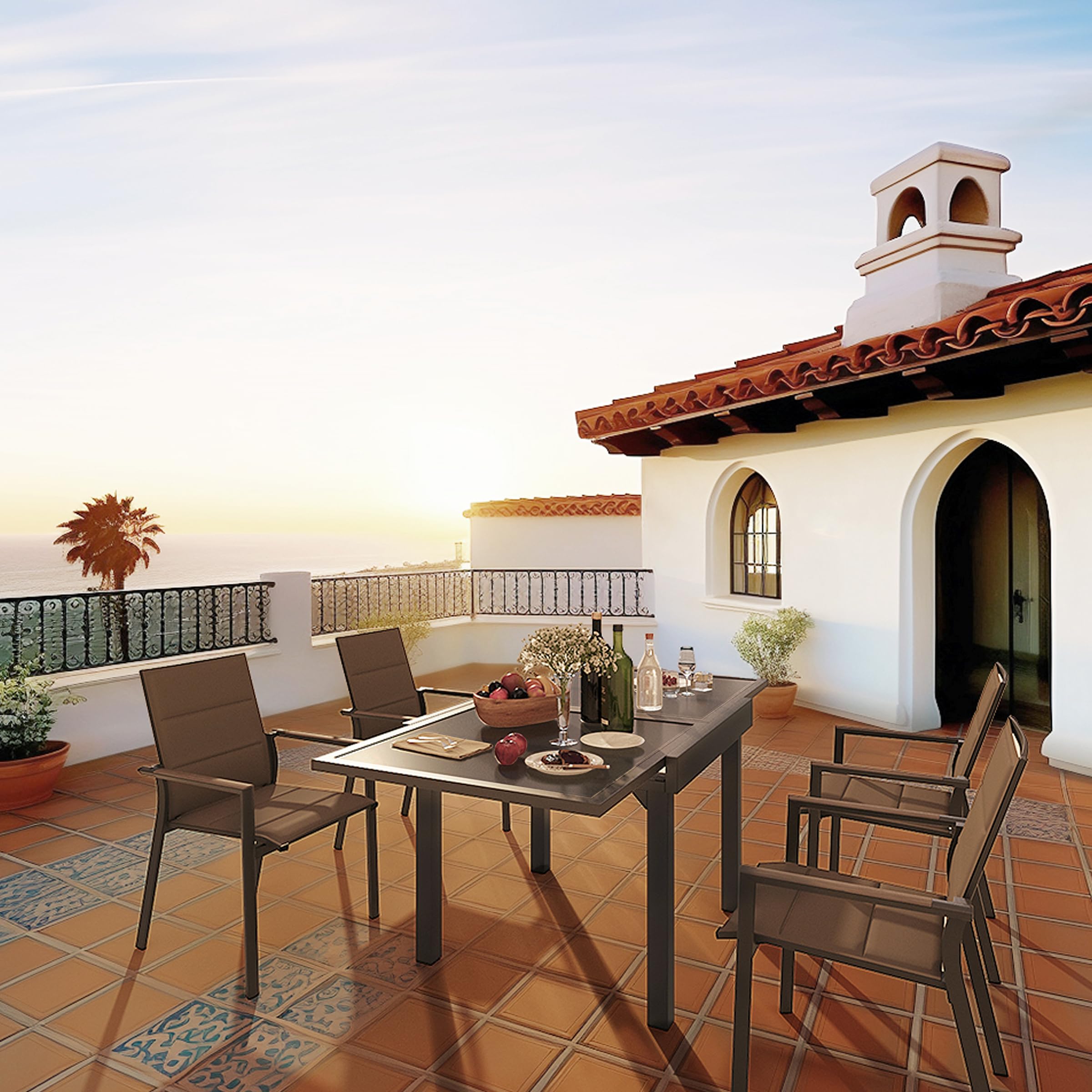 Expandable Aluminum Outdoor Dining Table 35