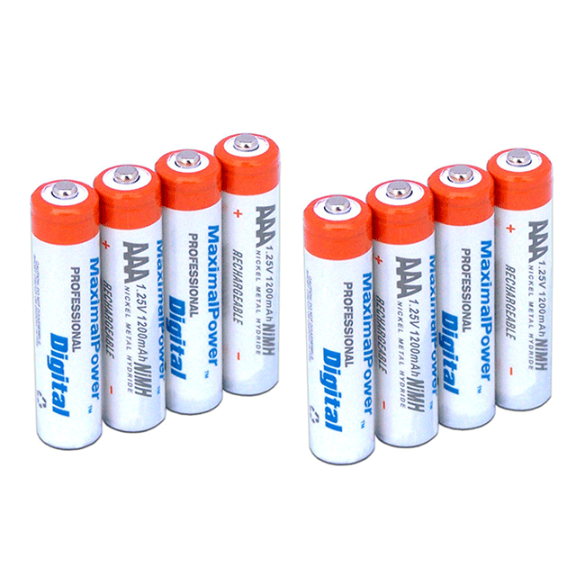 MaximalPower AAA NiMH Rechargeable Batteries - 8 Pack High Capacity 1000mAh, Long Lasting for Toys, Flashlights, Remote Controls & Electronics - Eco-Friendly Power Solution for Home & Office Use