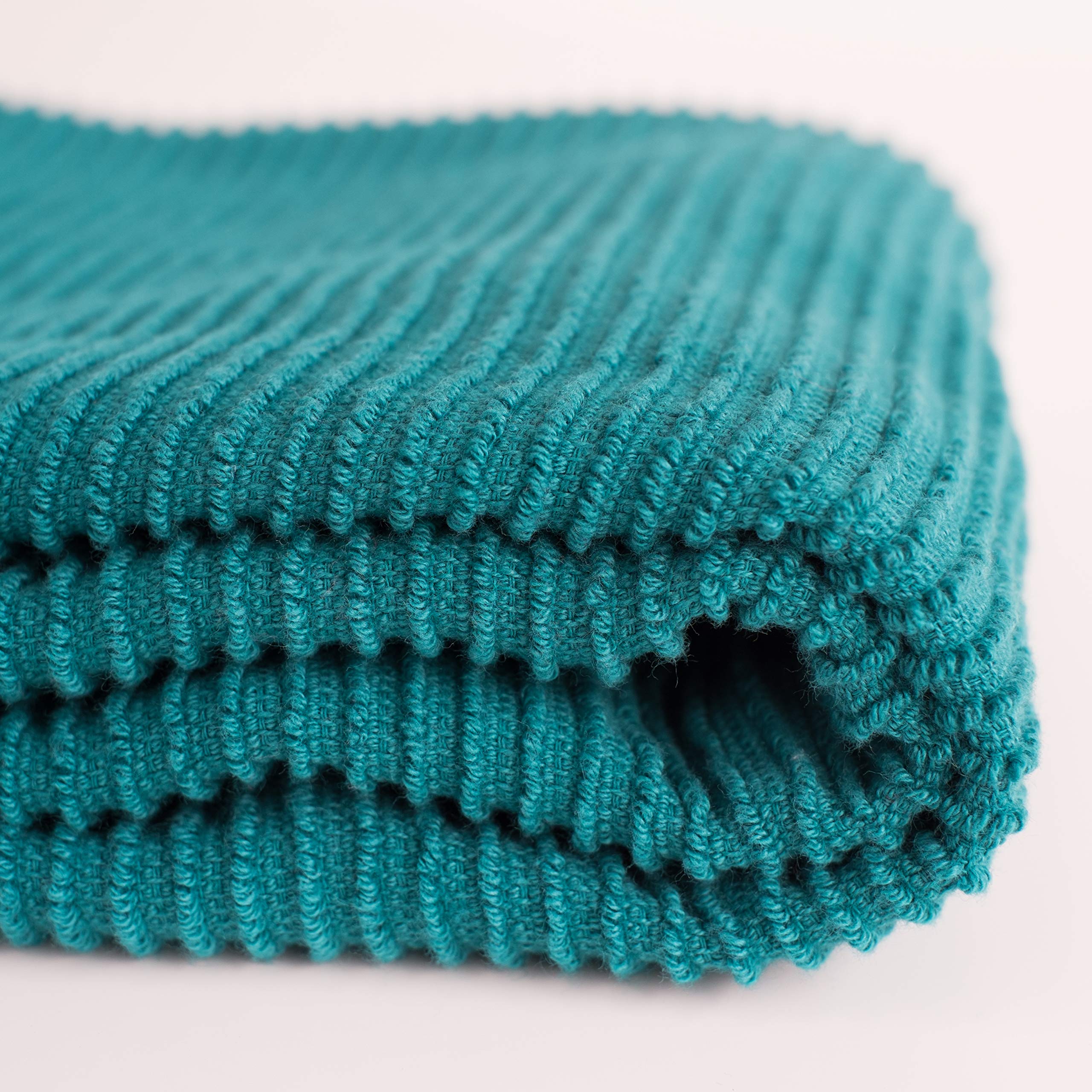 Now Designs Ripple Kitchen Towel Set of 2 - Absorbent & Durable Peacock Green Dish Towels for Cooking, Cleaning & Drying Dishes - Perfect for Kitchens & Household Use