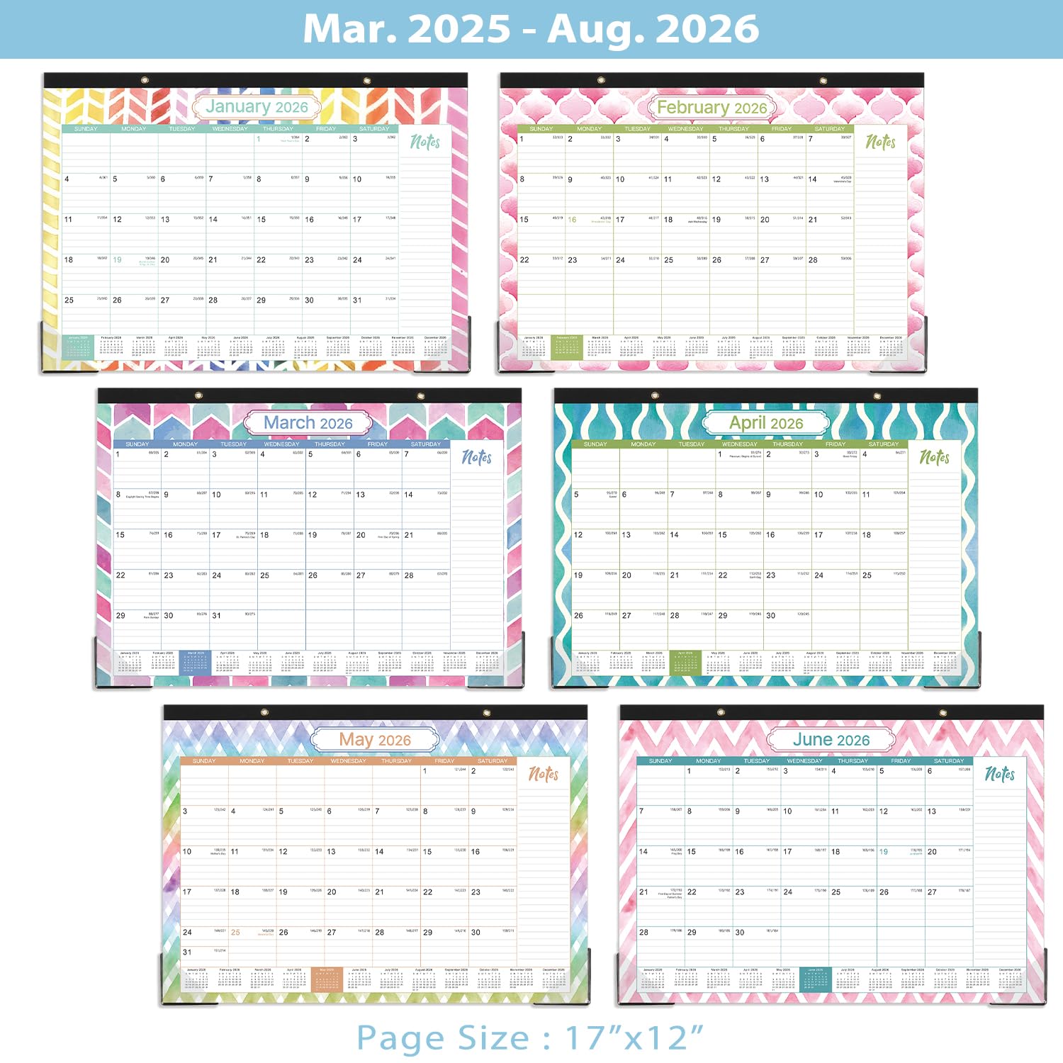 2025-2026 Large Desk Calendar Planner (17