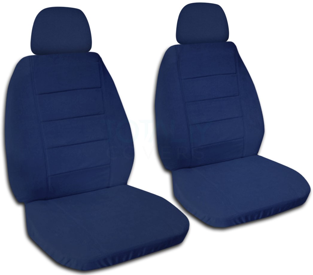 Premium Universal Fit Solid Color Car Seat Covers - Navy Blue - Compatible with Airbag, Seat Belt & Armrest - 2 Separate Headrest Covers Included - 22 Color Options for Sedans, SUVs & Trucks - Perfect for Daily Commute, Road Trips & Vehicle Protection