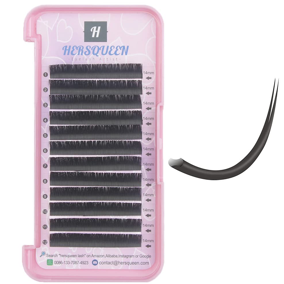 0.15 Ellipse Eyelash Extensions - Matte Black Flat Lashes | Cashmere & Faux Mink Individual Lashes | C Curl & D Curl Volume Lashes | Semi-Permanent Lash Tray for Professional Salon & Home Use