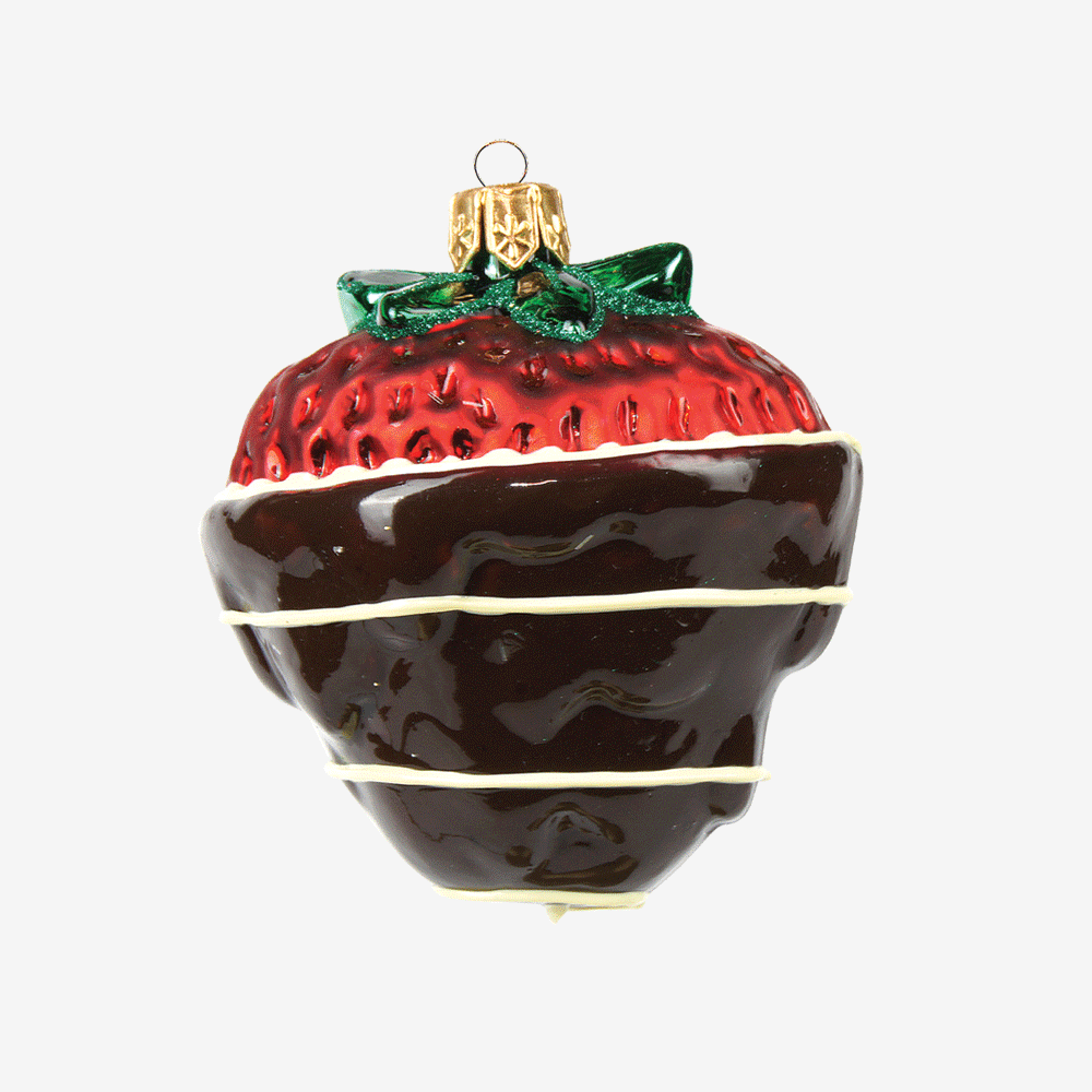 Delicious Chocolate Covered Strawberry Ornament - Sweet Holiday Decor for Christmas Tree, Party Favors & Gift Giving