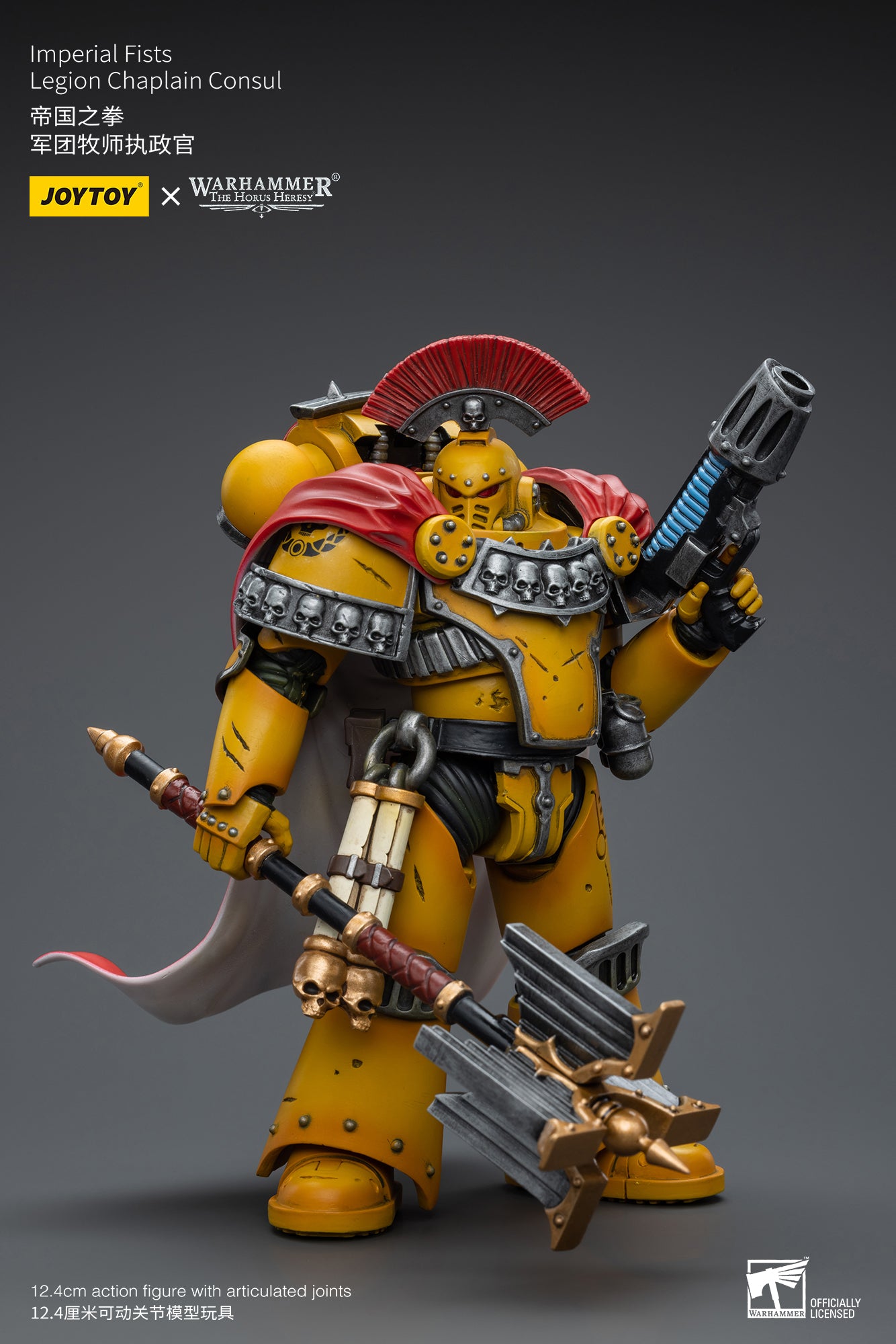 JOYTOY 1/18 Scale Warhammer 40K The Horus Heresy Imperial Fists Legion Chaplain Consul Action Figure - Collectible Model for Warhammer Fans & Tabletop Gaming Enthusiasts