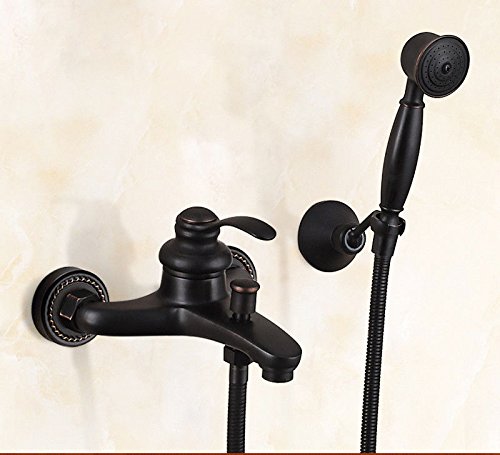 KaO0YaN Full Copper Shower Faucet Set - Hot and Cold Water Bathroom Faucet with Side-Mounted Split Rain Showerhead - Durable American Standard Bathroom Upgrade for Luxurious Spa Experience