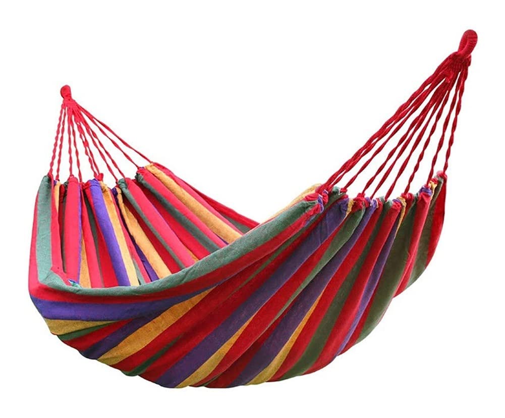 Z Create Design Portable Hanging Hammock - Thick Canvas Swing Chair for Indoor & Outdoor Use - Perfect for Bedroom, Camping, Travel and Relaxation (Red) | Durable, Comfortable & Space-Saving Hammock for Home, Garden or Beach
