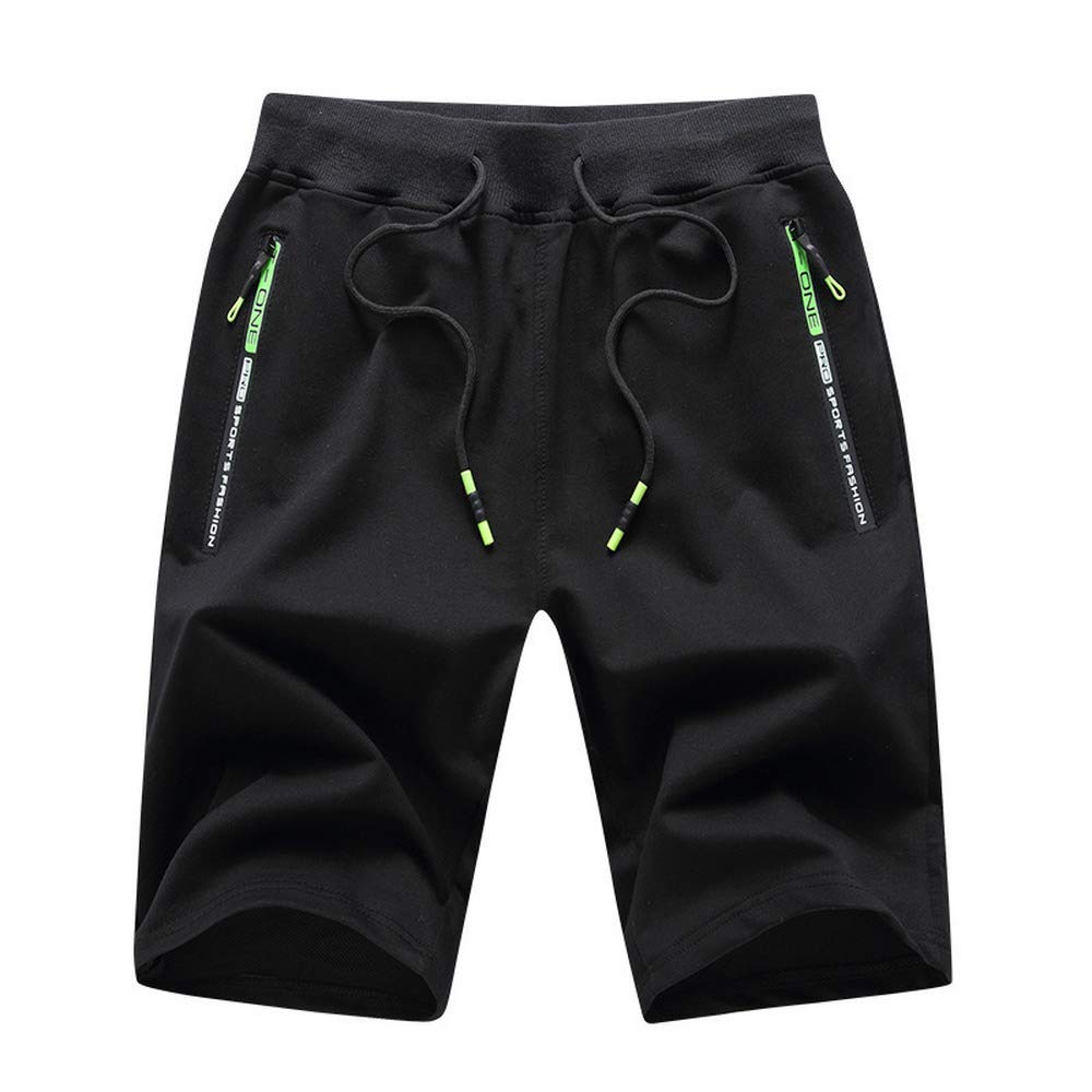 Men's Summer Casual Shorts with Adjustable Drawstring & Elastic Waistband - Classic Beach Shorts with Zipper Pockets for Swimming, Surfing, and Outdoor Activities