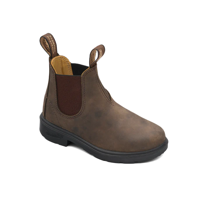 Blundstone 565 Kids Boots - Rustic Brown Leather Chelsea Boots for Boys & Girls - Comfortable & Durable for School, Outdoor Play & Everyday Wear