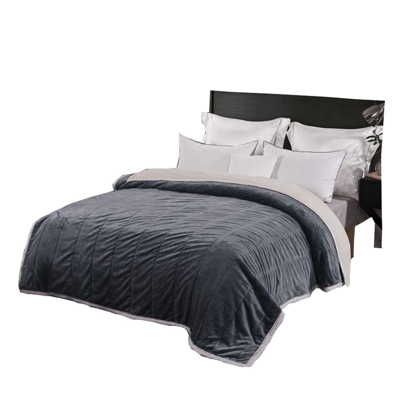 Soft Hypoallergenic Flannel Throw Blanket for Couch & Bed - Twin Size 59x78 Inches (150x200cm) - Anti-Static Fleece Blanket in Dark Gray - All Season Cozy Blanket for Women, Men & Kids - Perfect for Living Room, Bedroom & Travel