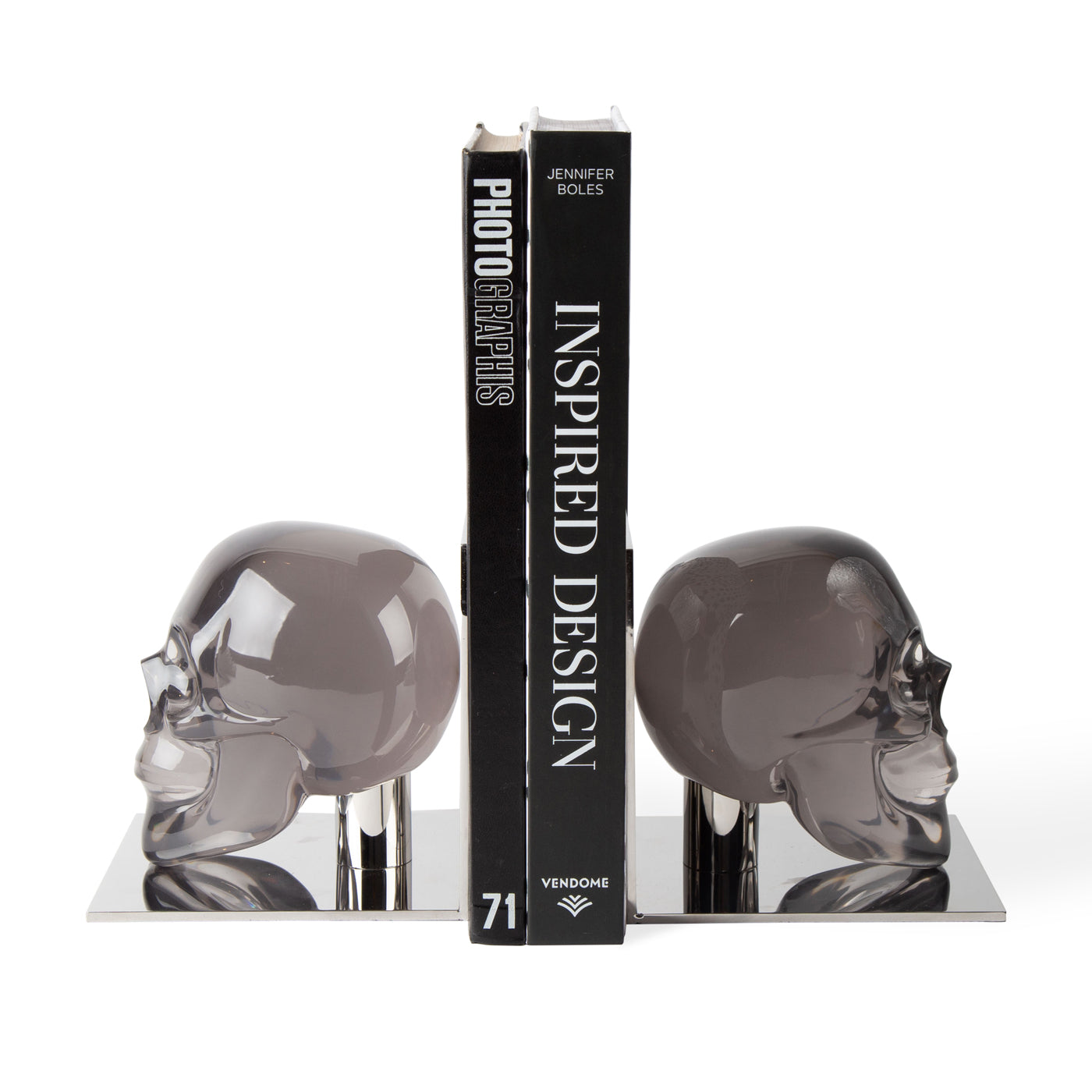 Gothic Skull Bookends for Bookshelves - Heavy Duty Metal Book Holder - Perfect for Home Office, Library, and Gothic Decor