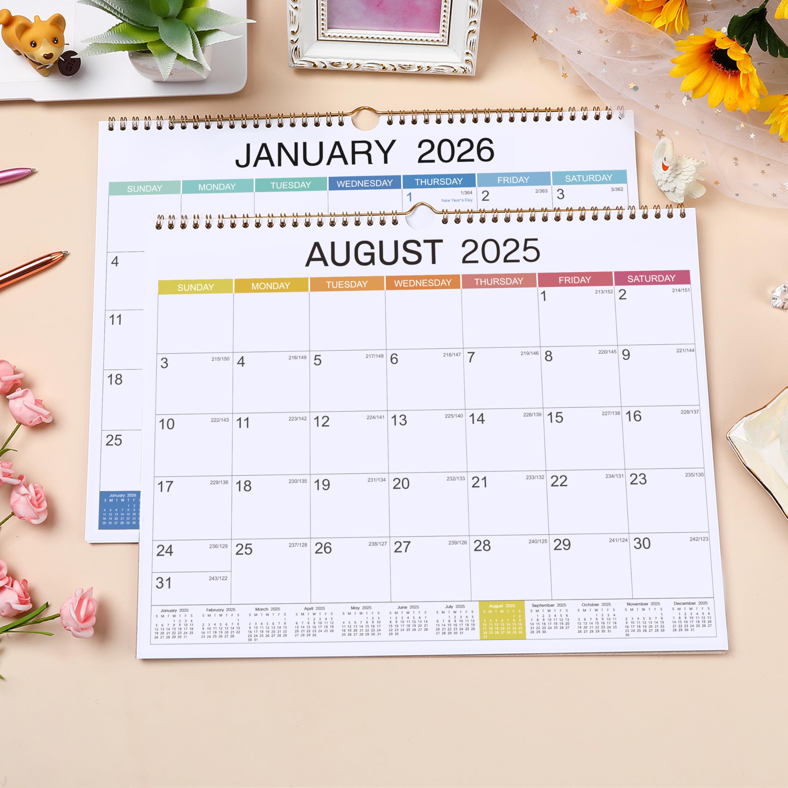2025-2026 Wall Calendar Planner | 18-Month Hanging Calendar (July 2025 - December 2026) | 15