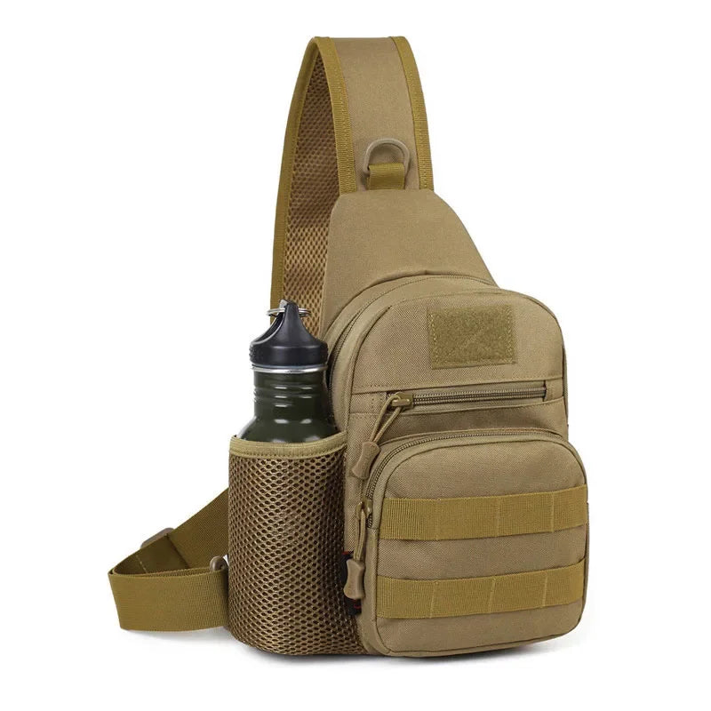 Portable Hiking & Travel Sling Shoulder Bag - MOLLE Chest Pack for Men - Outdoor Sports Bottle Pouch - Camping Hunting Fishing Backpack - Perfect for Hiking, Travel & Outdoor Adventures