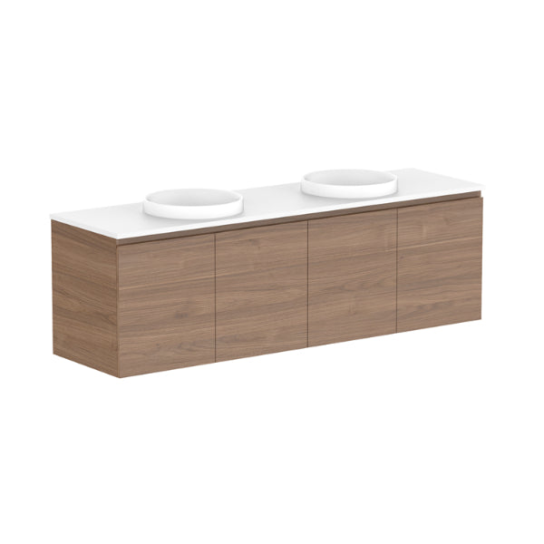 ADP Glacier Lite All Door Twin Vanity with Solid Surface Top - Modern Bathroom Vanity Set with Sink for Home & Apartment Renovation