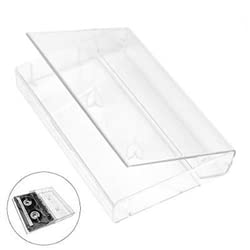 50 Pack Clear Audio Cassette Tape Storage Cases - Durable Plastic Cassette Holders for Music, Voice Recording & Archiving - Perfect for Home, Studio & Office Organization