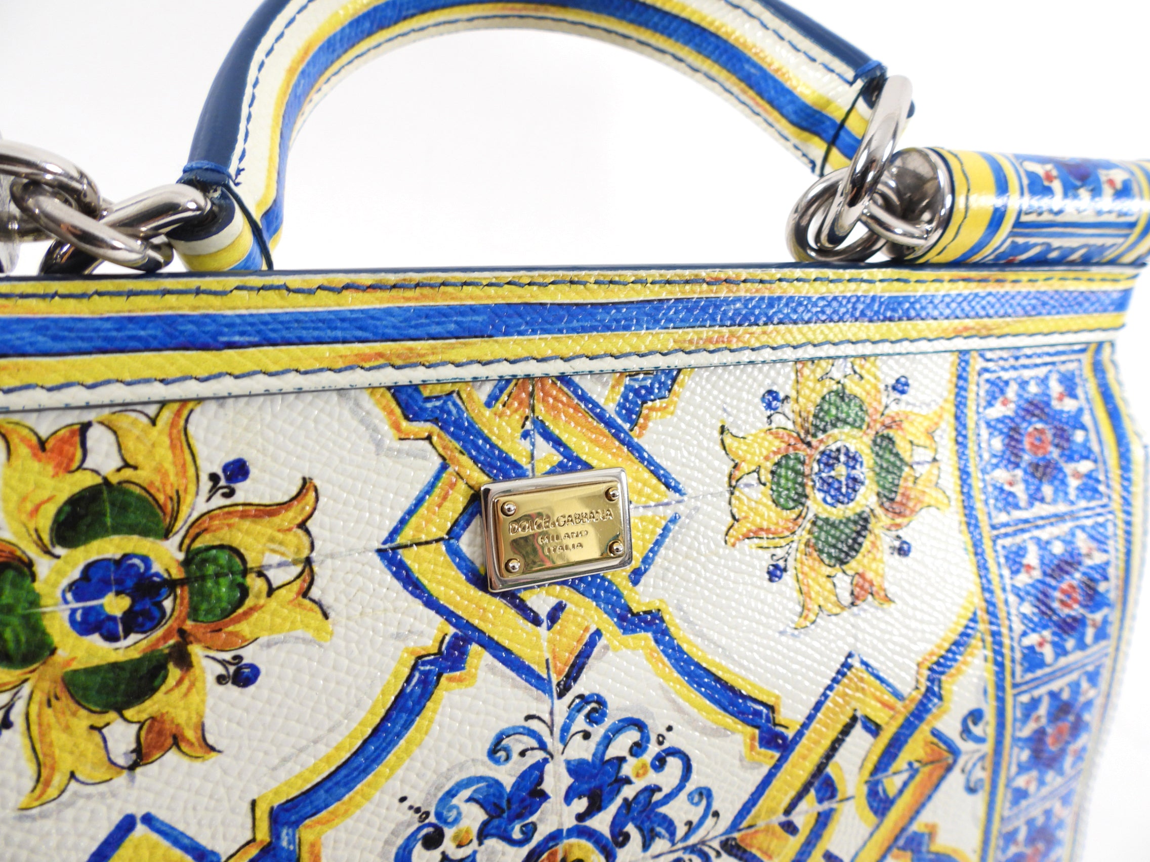 Dolce & Gabbana Medium Miss Sicily Majolica Tile Shoulder Bag - Elegant Italian Designer Handbag for Women, Perfect for Parties, Weddings & Special Occasions