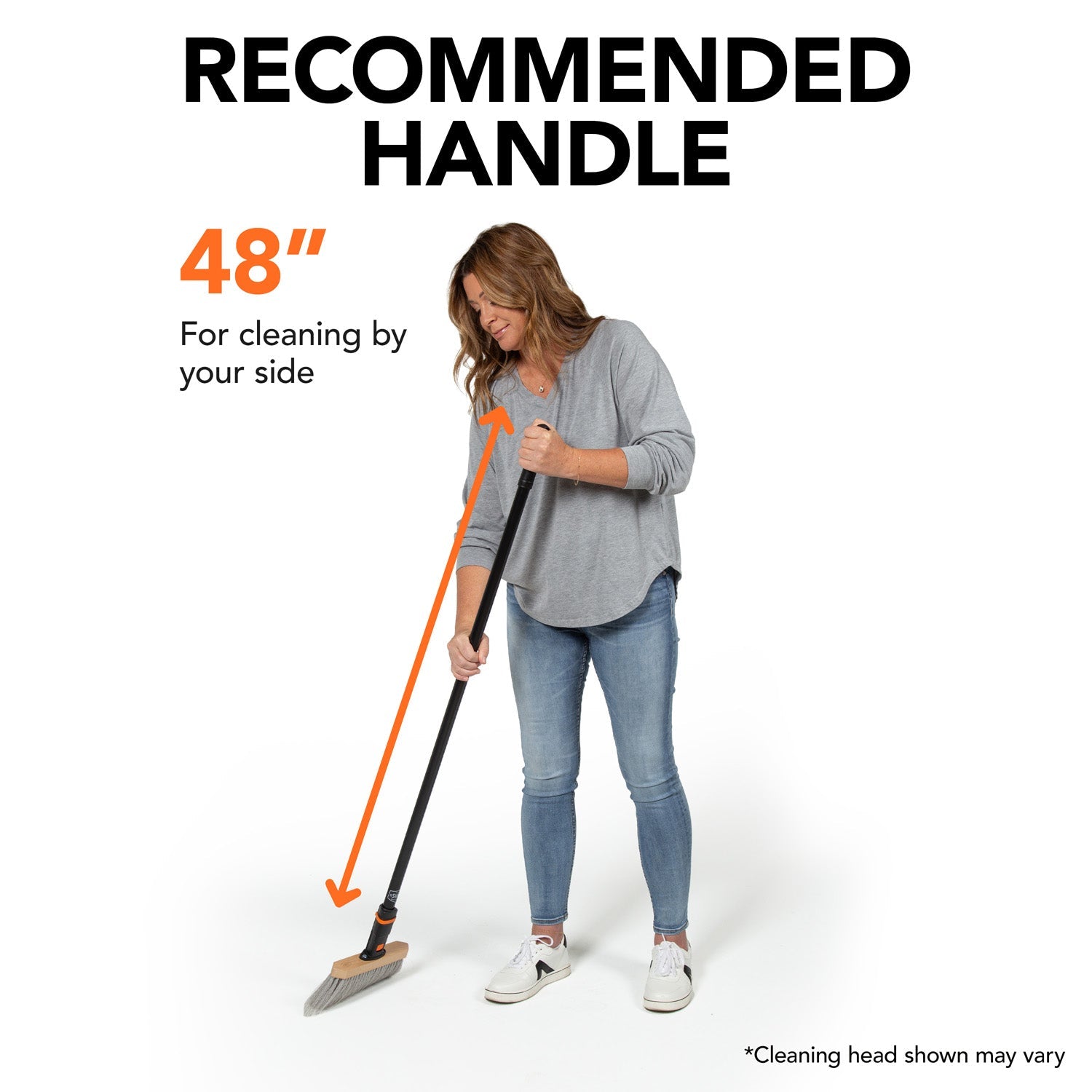 11 Inch Multi-Surface Angle Broom Head - Heavy Duty Cleaning Tool for Hardwood Floors, Tile, Laminate & Outdoor Areas - Perfect for Home, Garage & Patio Use