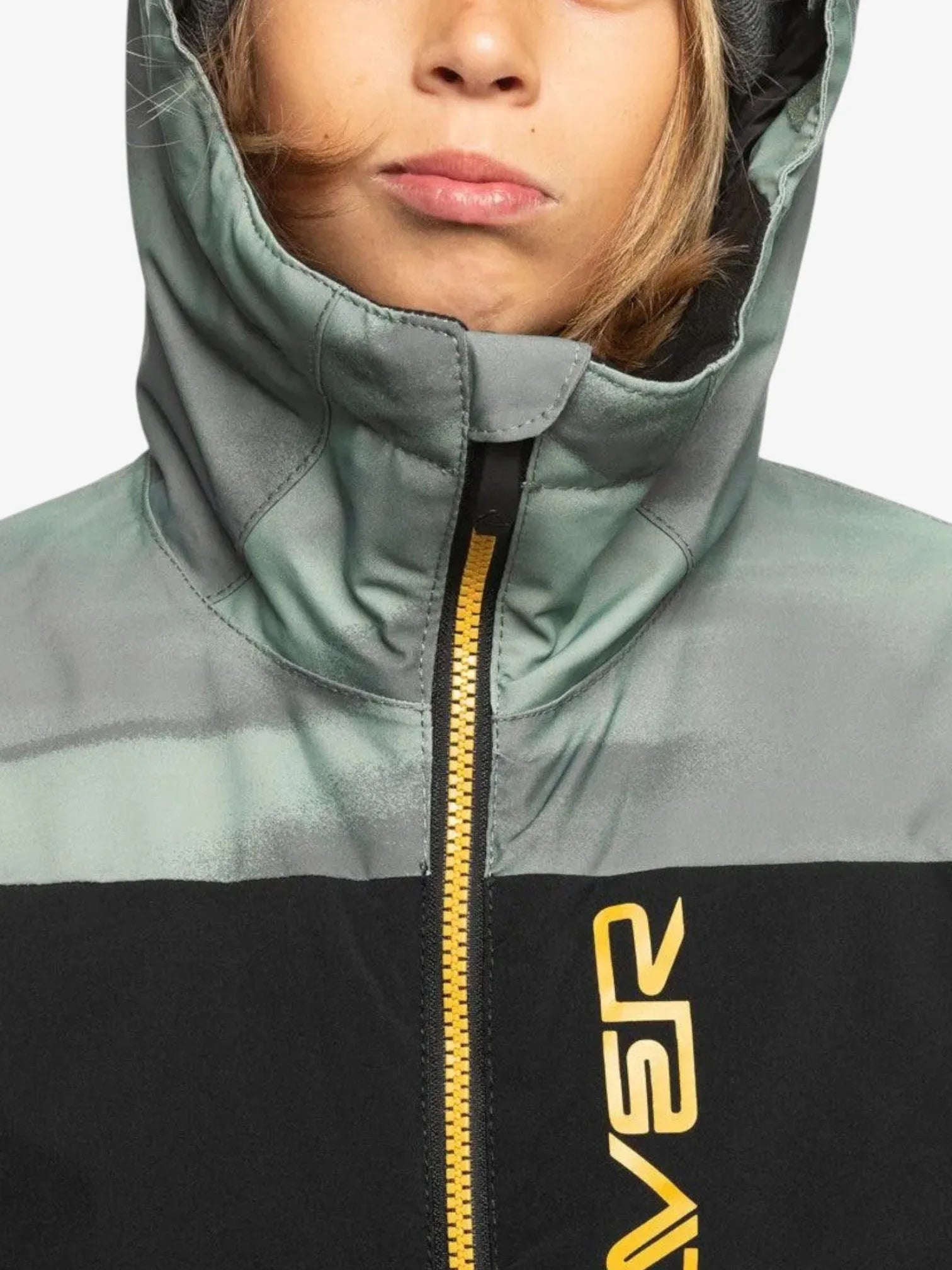 Quiksilver Side Hit Kids Snow Jacket - Green & Yellow Waterproof Winter Coat for Boys & Girls - Perfect for Skiing, Snowboarding & Outdoor Winter Activities