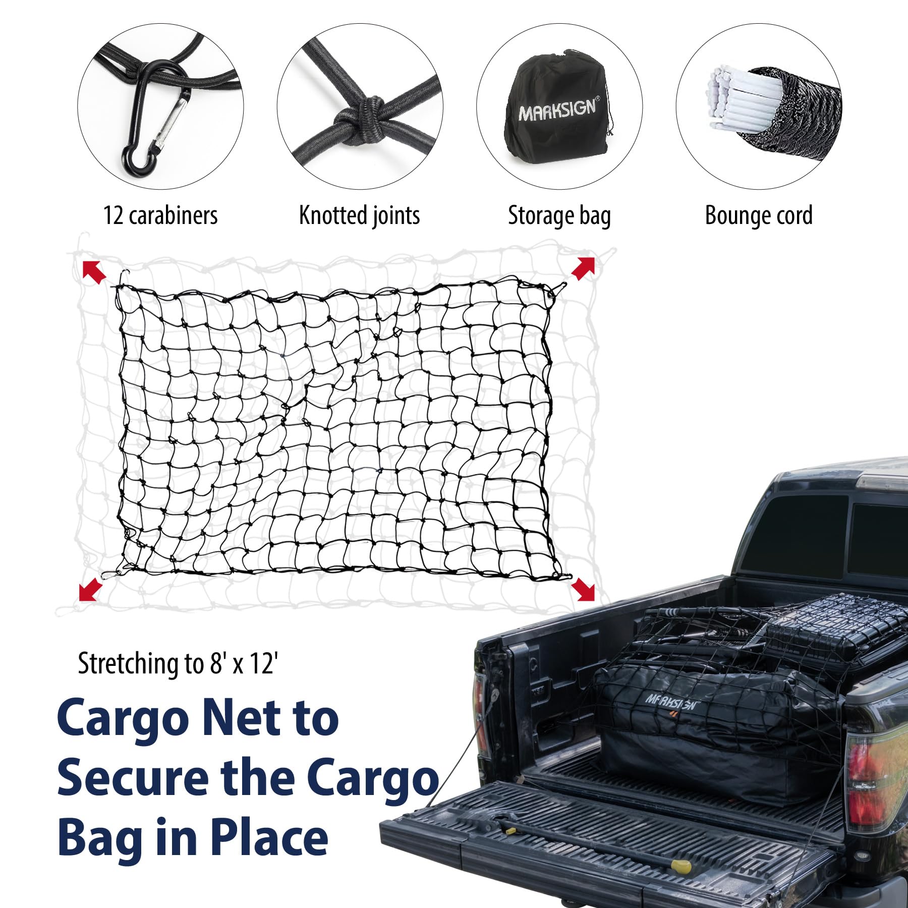 **Waterproof Truck Bed Bag with Cargo Net – 26 Cubic Feet (51