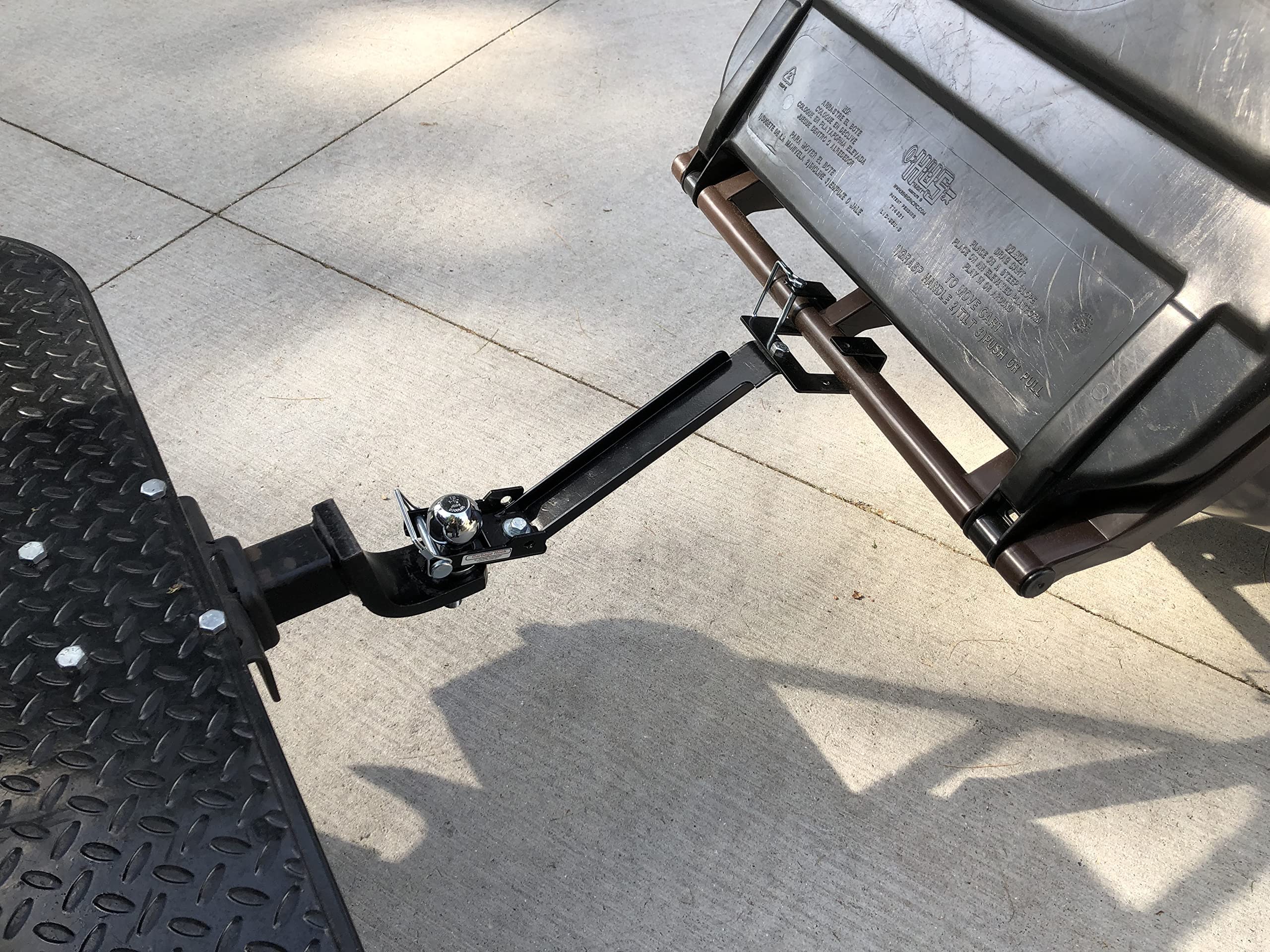 UBL Single Can Ball or Bolt Mounted Garbage Hauling Hook - Heavy Duty Trash Can Holder - Made in USA - Perfect for Outdoor Waste Management & Garage Organization