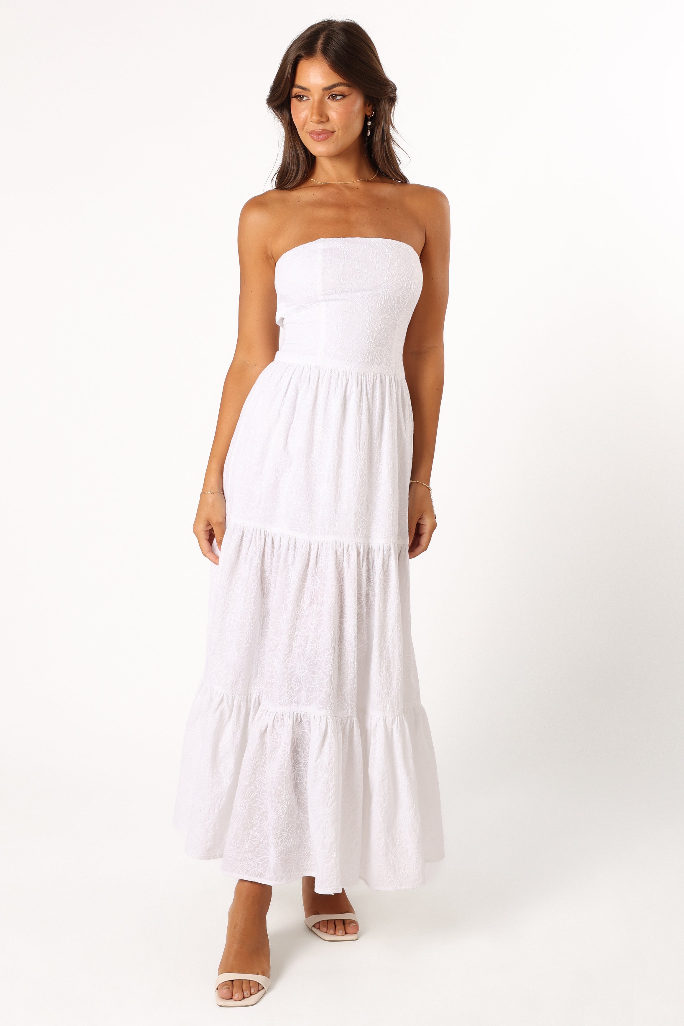 Florina Midi Dress - White Floral Print Summer Dress for Women | Casual & Wedding Guest Outfit | Perfect for Beach Vacations, Garden Parties & Date Nights