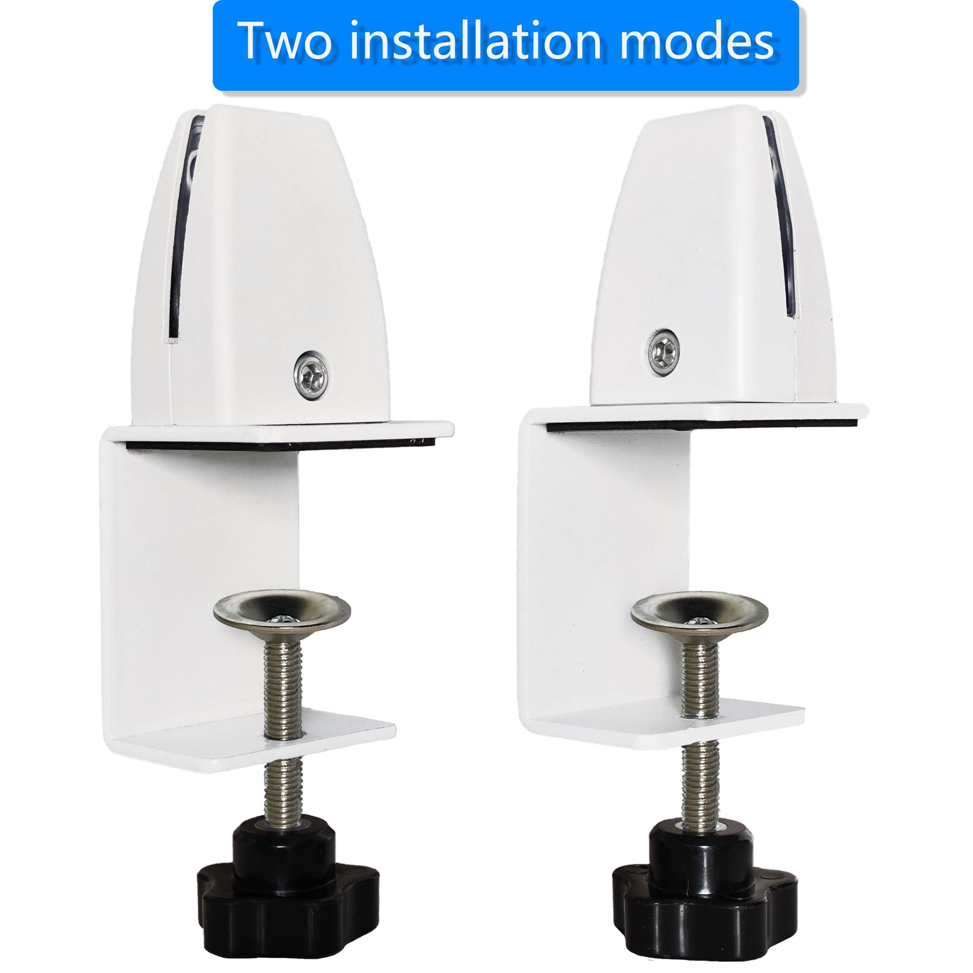 Adjustable Desk Clamp - White Sneeze Guard Support Clamp for Office Privacy Panels & Acrylic Boards | Perfect for Workspace Dividers, Reception Counters, and Study Desk Privacy Screens